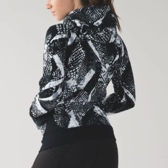 Lululemon Scuba Hoodie 3 Full Zip Black White Static Mist Jacket Size 6 - Picture 2 of 16